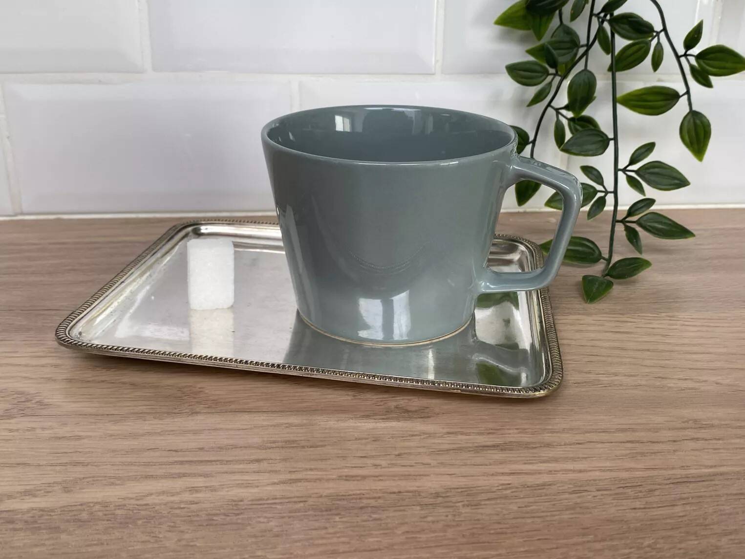 Silver metal tray