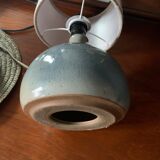 Vintage table lamp in blue ceramic