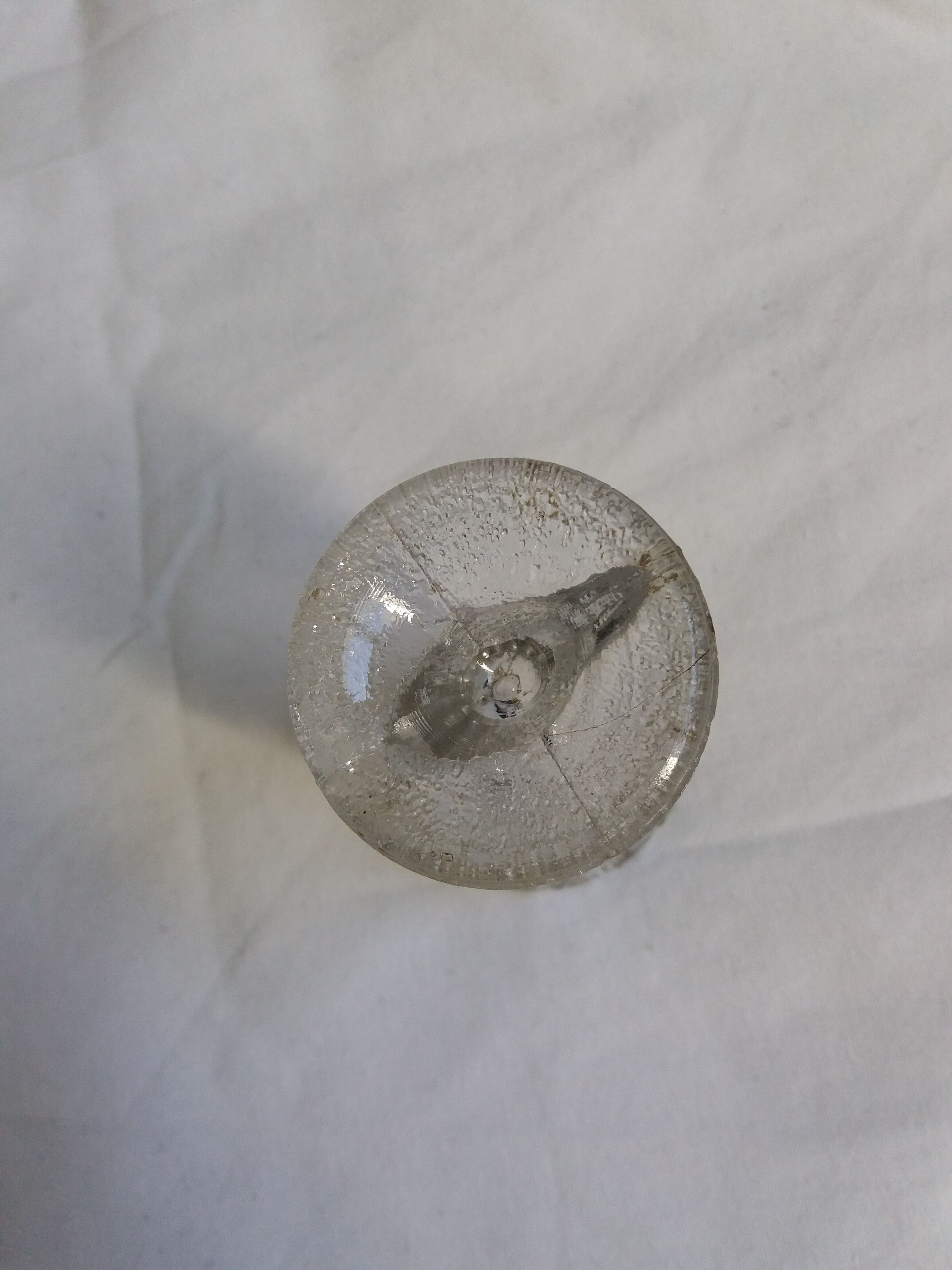 Molded glass egg cup with pigeon bird