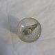 Molded glass egg cup with pigeon bird