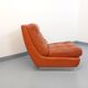 Vintage Roche Bobois armchair in chrome and terracotta leather.