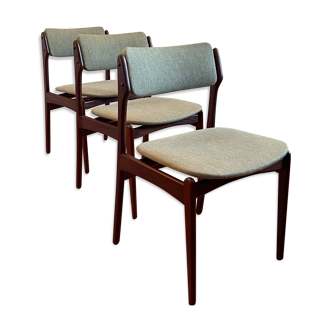Scandinavian teak chairs by Danish designer Erik Buch 1960