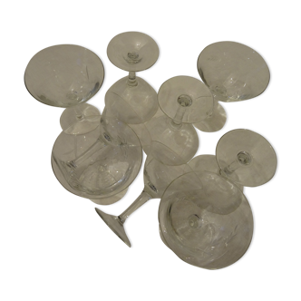 Lot de 10 coupes à champagne en cristal