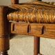 old armchair with leather armrests, from the 19th century
