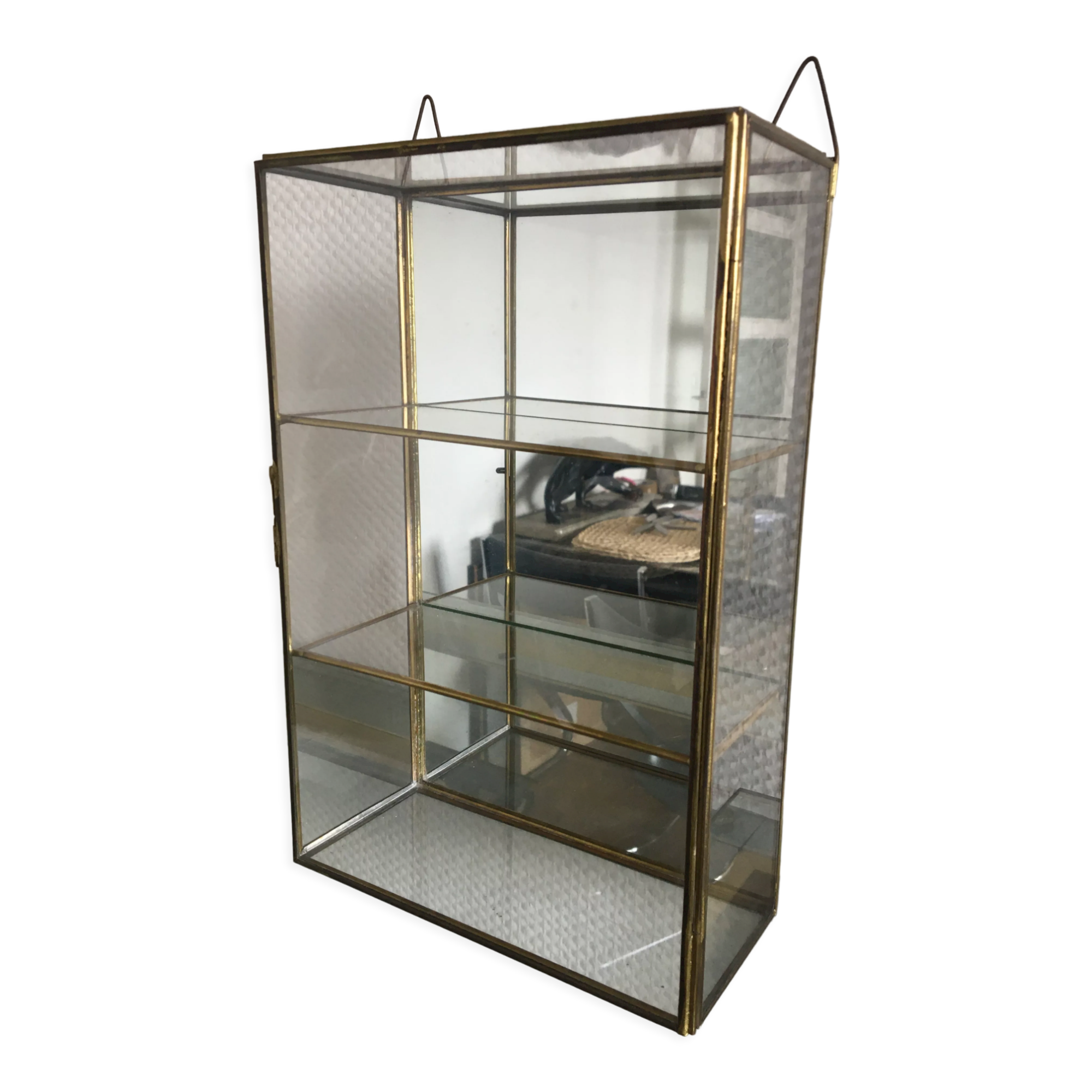 Vitrine murale laiton et verre