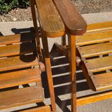 Pair of vintage wooden folding armchairs