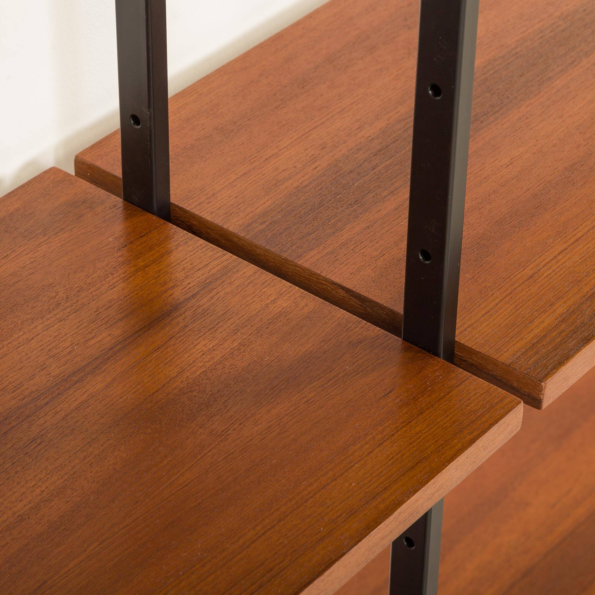 Italian free standing shelving unit or room divider in teak, 1970s