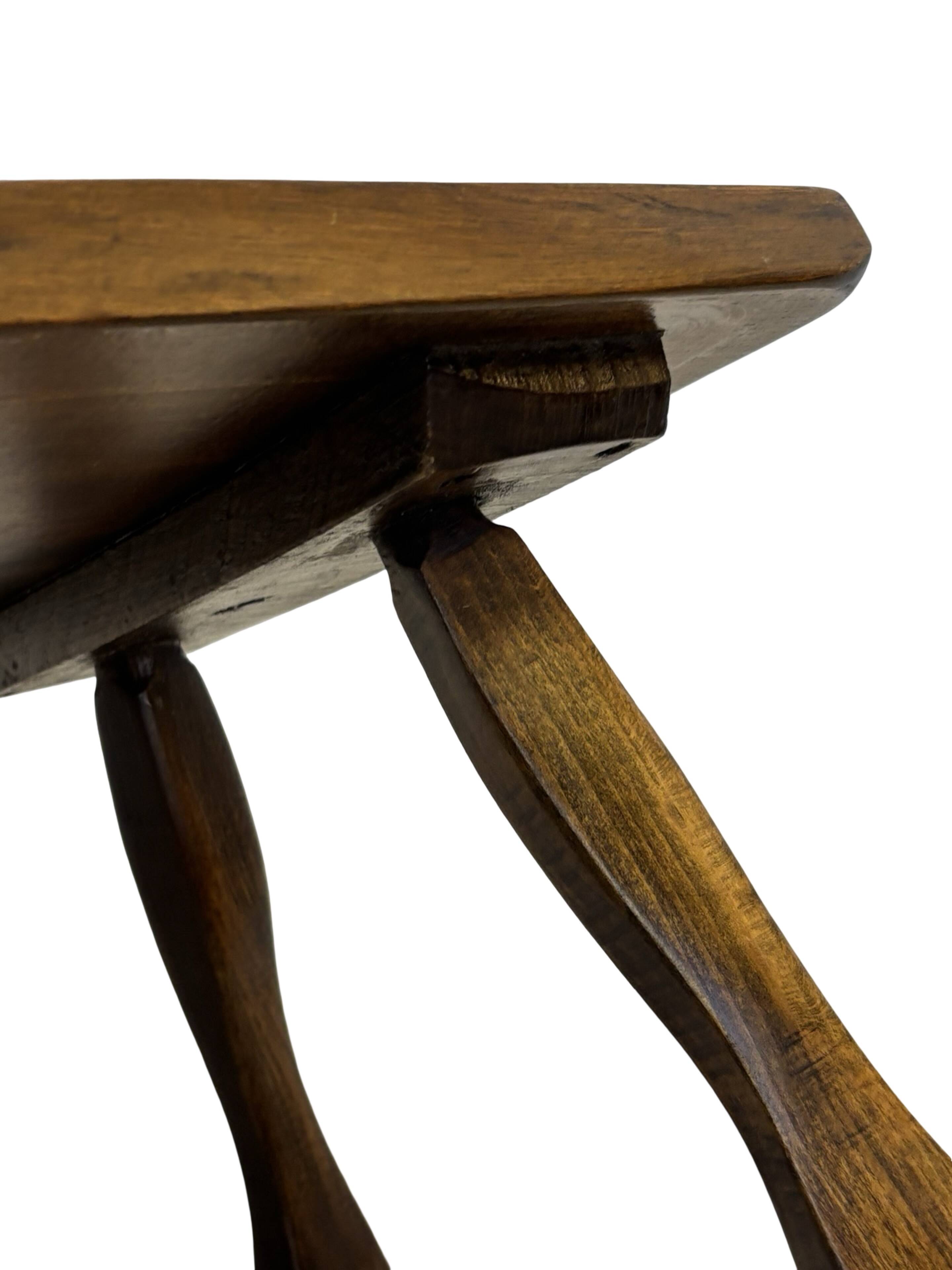 Mid-Century Organic Wooden Side Tables, circa 1960's wabi sabi brutalist