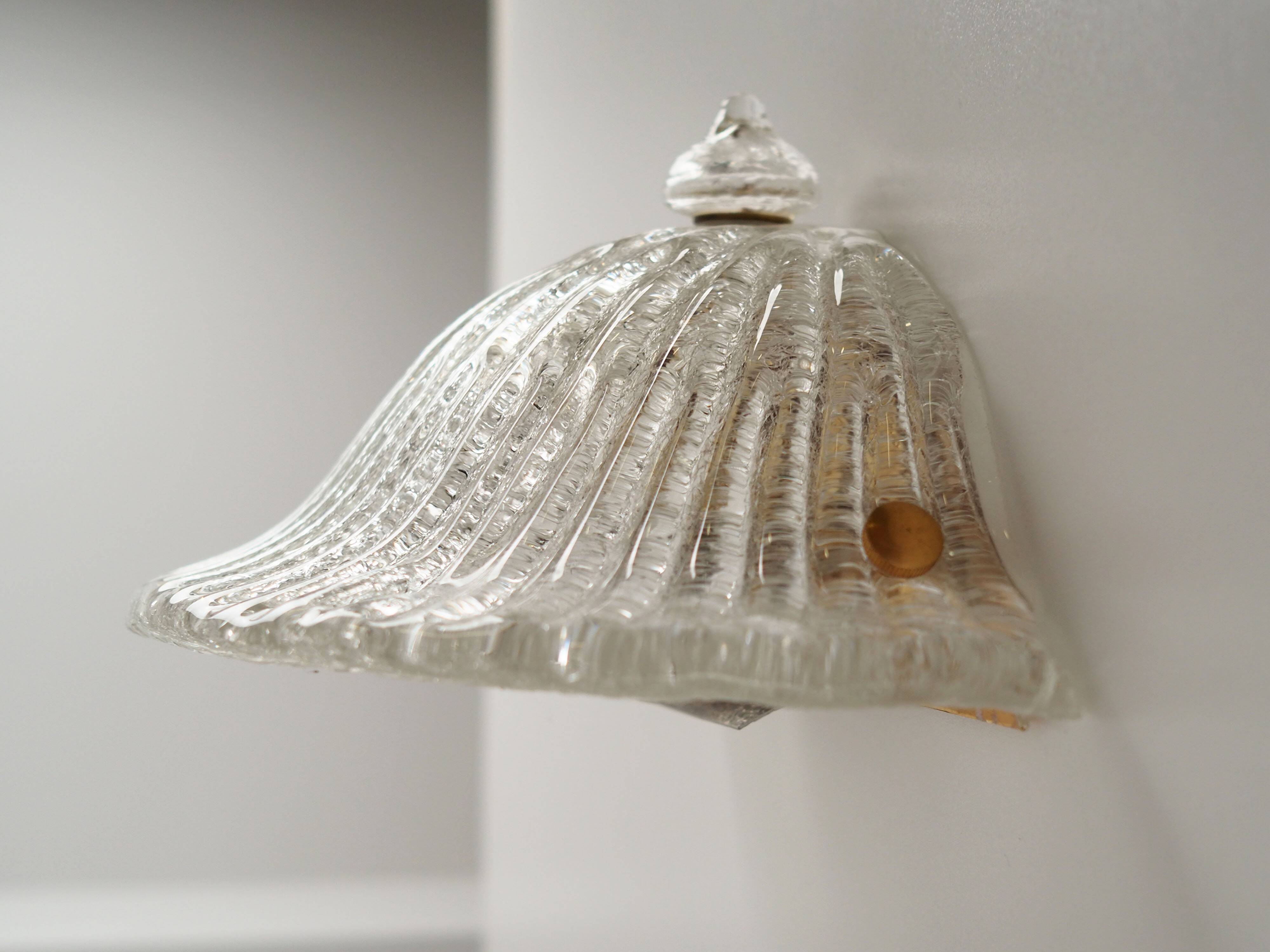 Wall lamp, Murano glass, Italian design, 1970s, manufacture: Italy