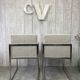 Pair of stainless steel armchairs from the 70s