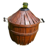 Green demijohn jacket with a basket and handles