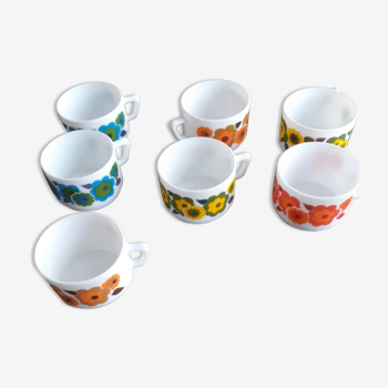 Lot de 7 tasses à café vintage