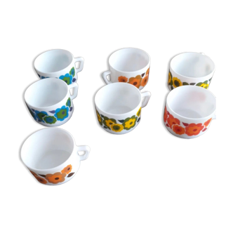 Lot de 7 tasses à café vintage