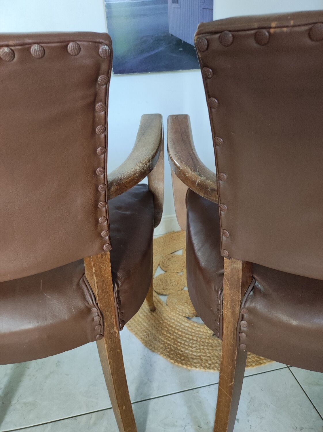 Pair of bridge armchairs