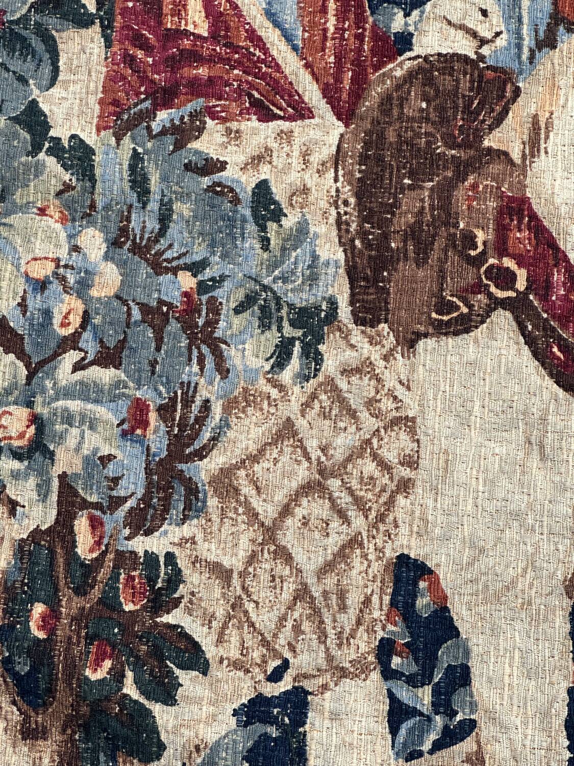 Vintage tapestry hand-screen printed in France