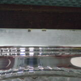 5-compartment thick glass servant - Silver metal with punch - Wooden handles - 1950/60