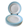 Set of 6 dessert plates sky blue gradient pastel years 40-50