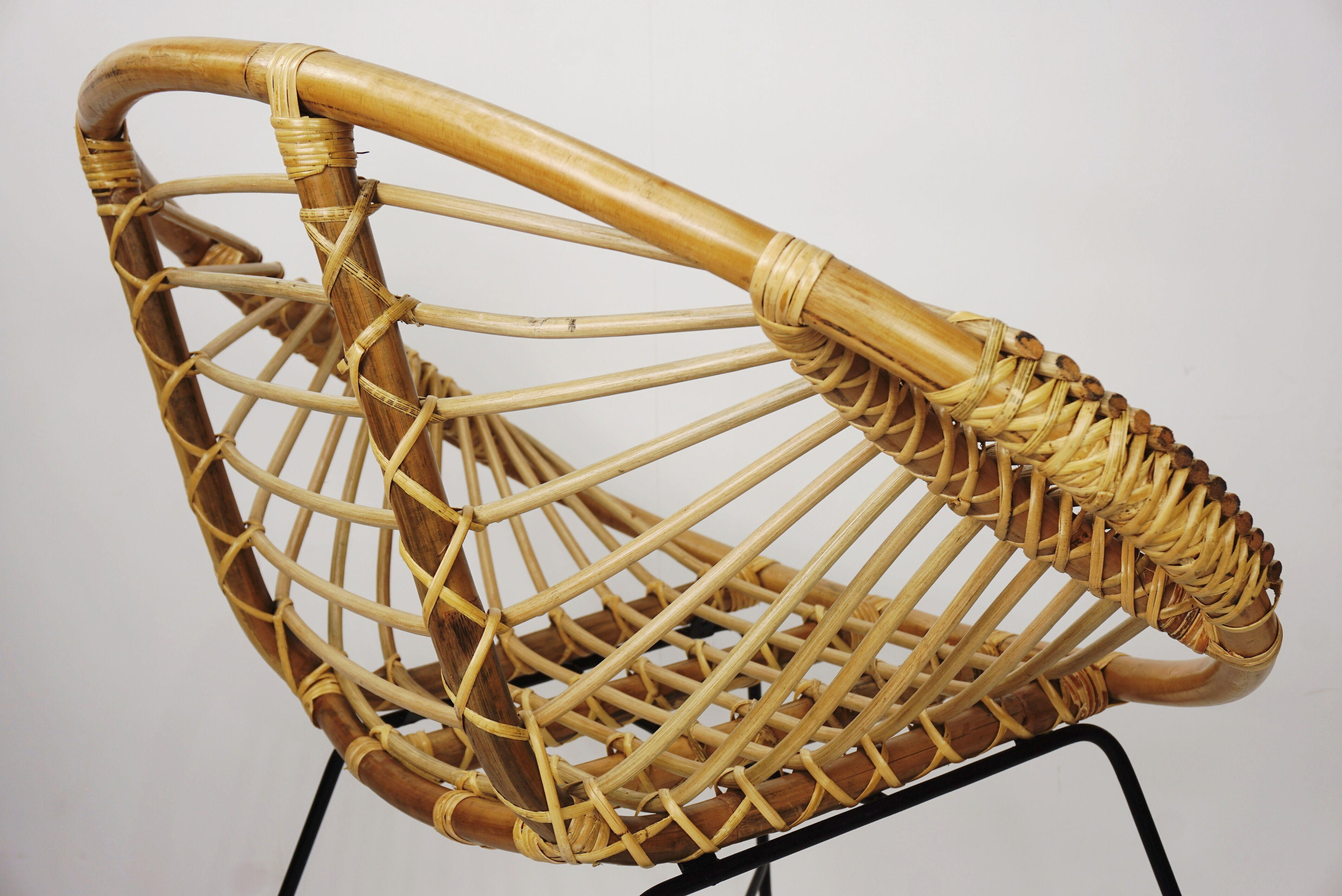 Rattan and metal chair