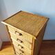 Vintage wicker and rattan chest of drawers