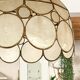 Mother-of-pearl and brass pendant lamp from the 1960s
