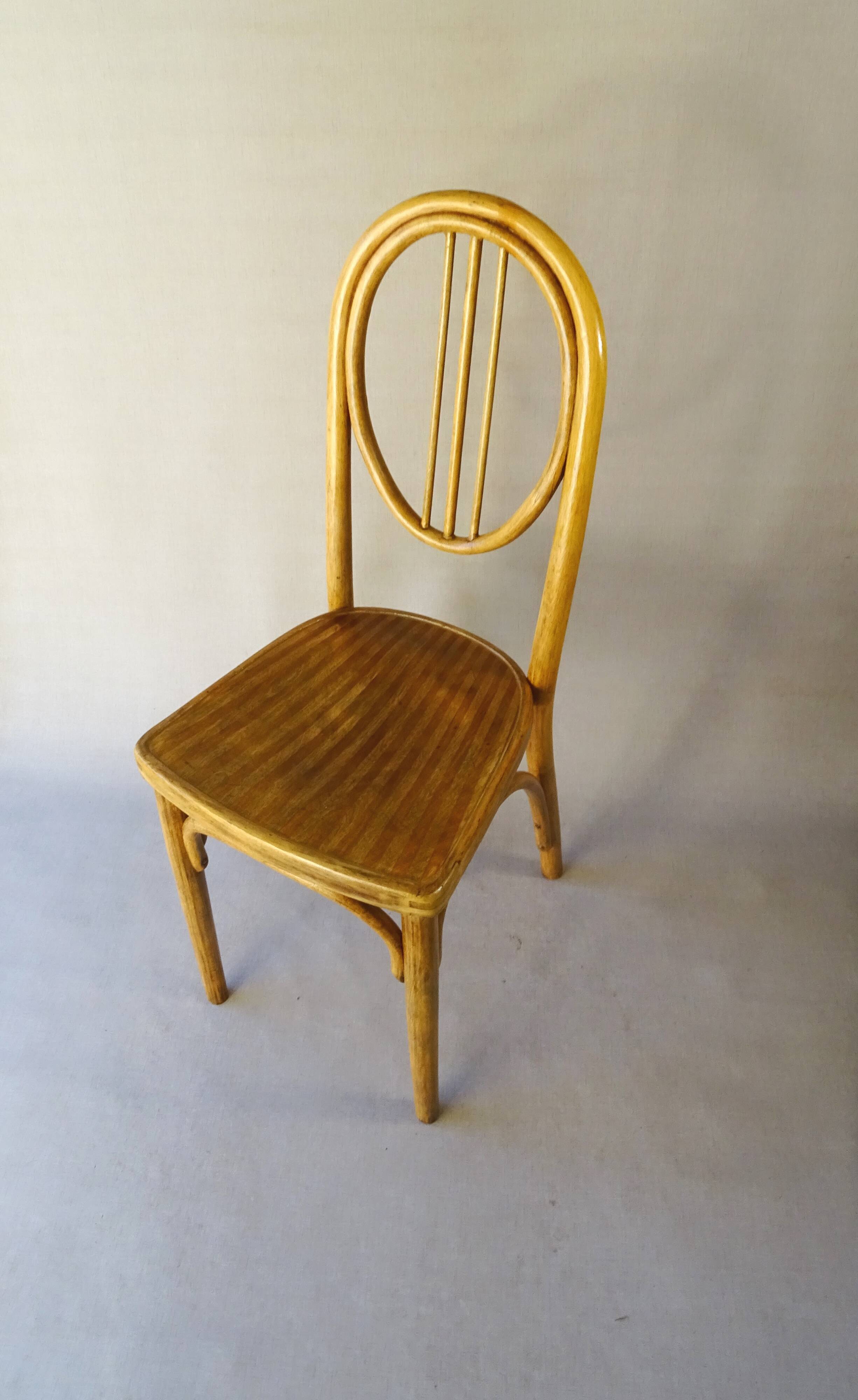 Thonet Art Deco bistro chair No. 644/1 from 1928 with two-tone wooden seat