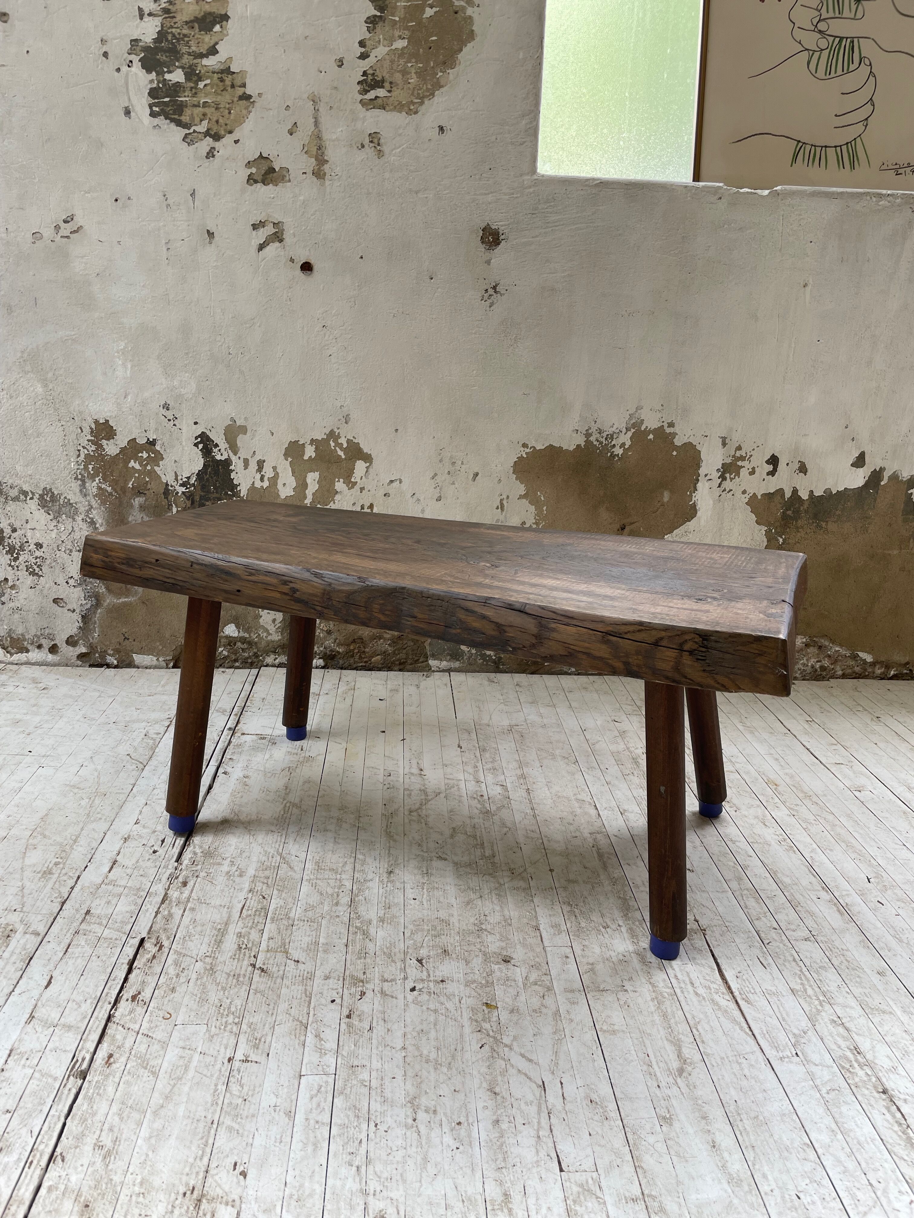 Brutalist oak coffee table