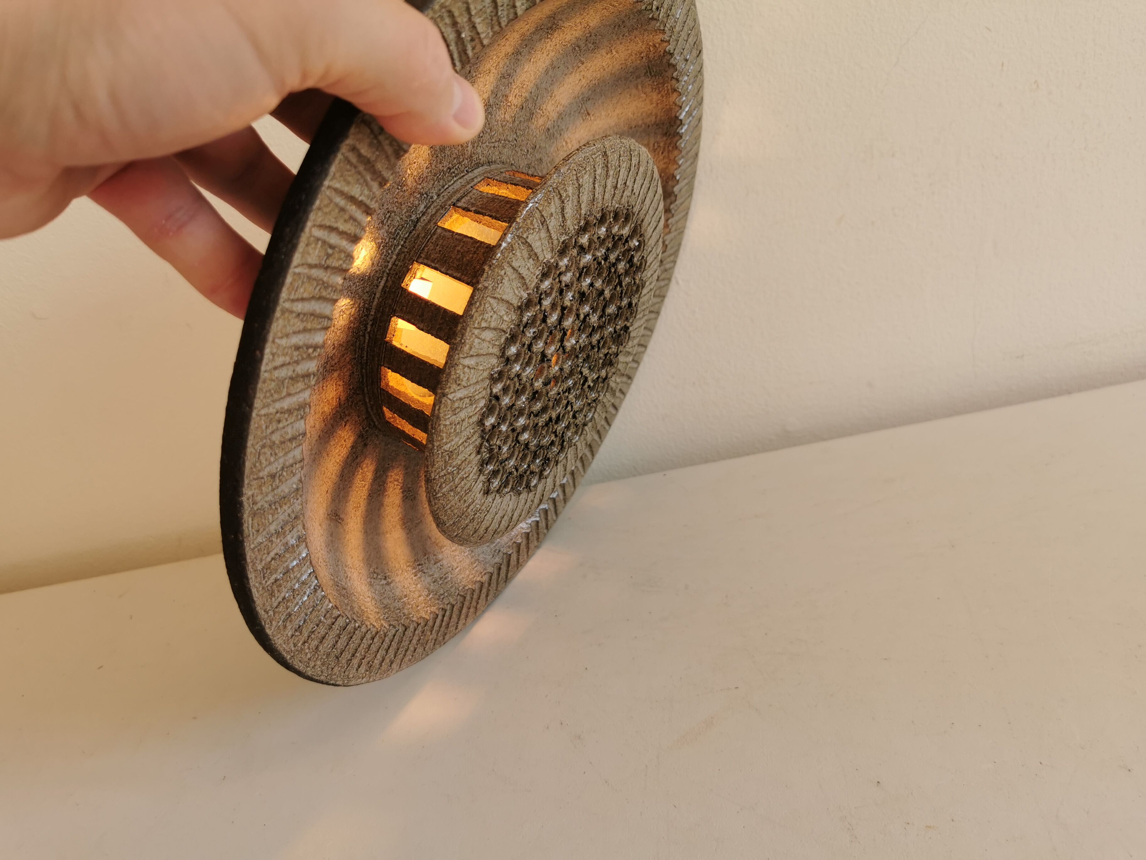 Ceramic wall lamp, from Løvemose Ceramics Denmark 1960s