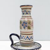 Candle holder with handle and vintage '80 cup in glazed ceramic. Signed Vilá Clara. In perfect condition.