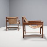 Pair of ‘Lia’ Armchairs by Sérgio Rodrigues, Brazil, 1962, Jacaranda and Cowhide
