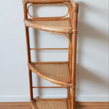 Rattan corner shelf , 50s , vintage French