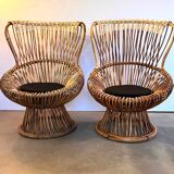 Pair of "Margherita" armchairs by Franco Albini edit by Bonacina