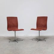 Early set of 4 'Oxford' swivel chairs by Arne Jacobsen for Fritz Hansen, 1966