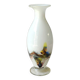 Vase flammé/volutes en opaline blanche/Verre d Art polychromes. Style Murano. Haut 23,5 cm