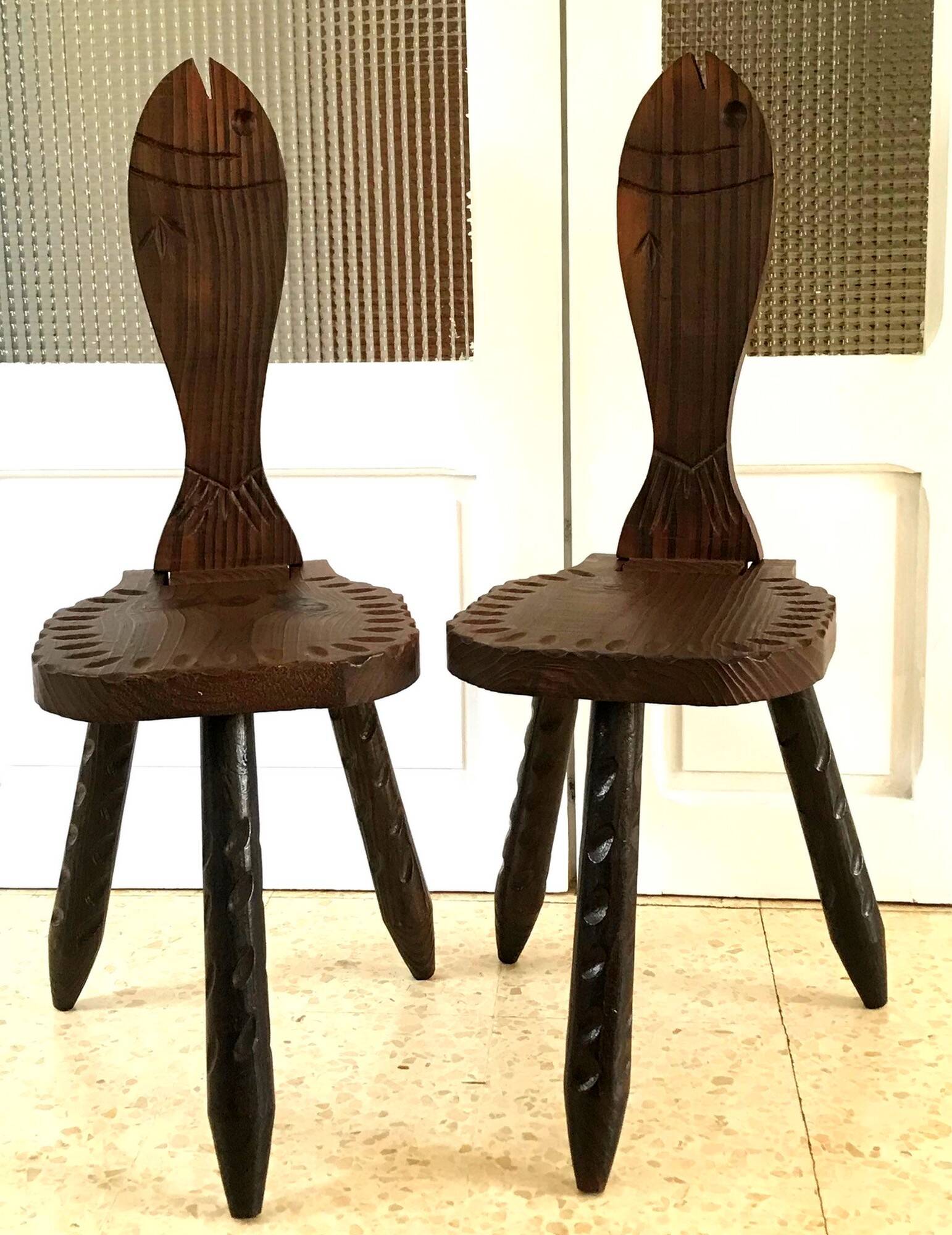Vintage tripod stools from the 70s