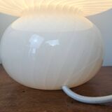 Pair of vintage Murano blown glass mushroom bedside lamps