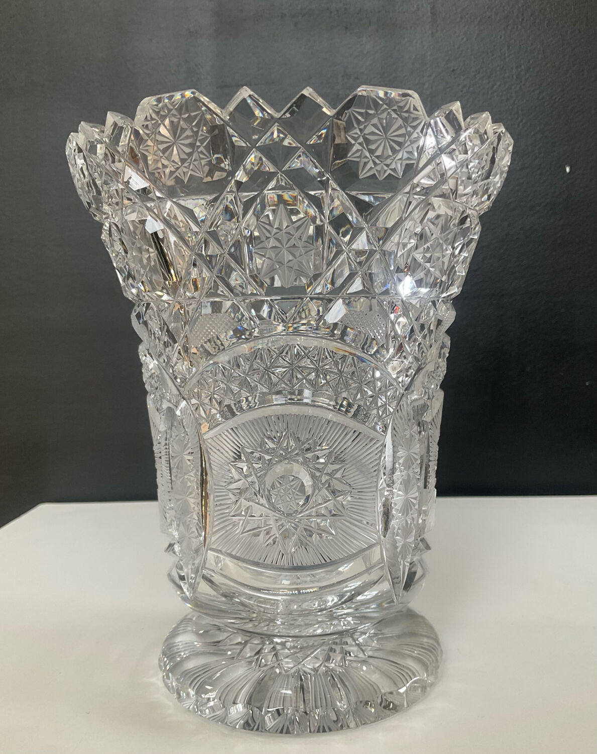 Vintage Bohemian crystal vase