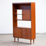 Scandinavian library in vintage teak 1960