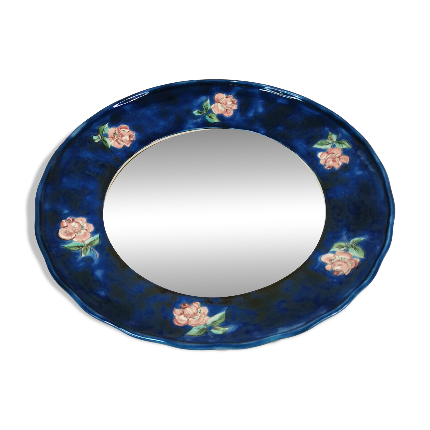 Ceramic wall mirror, Hindelanger-Keramik, Germany, 1960s.
