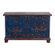 Antique navy blue trunk with floral details (c.1920) #94