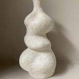 White stoneware vase in an organic shape