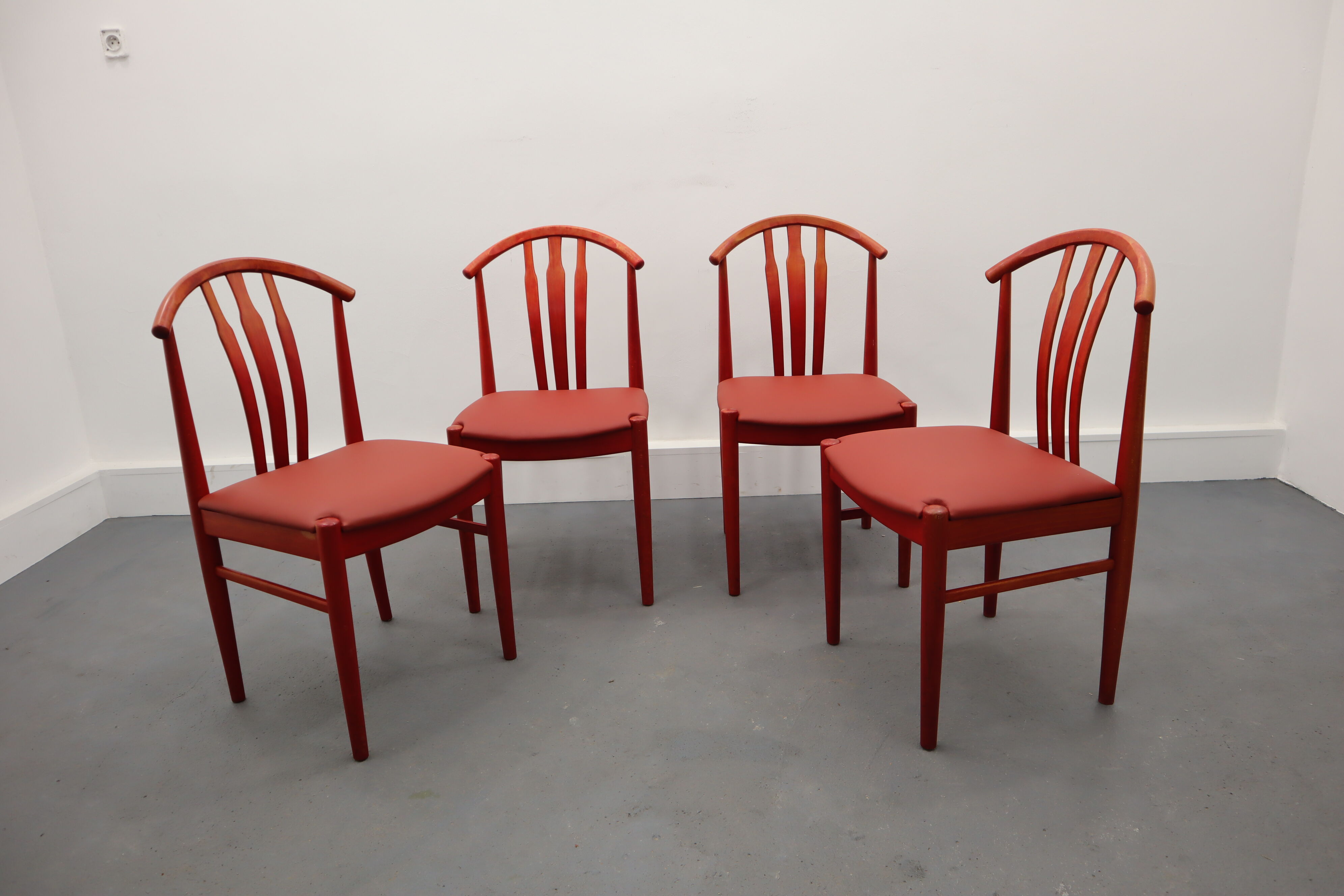 Swedish Dining Chairs by C. Ekström, A. Johansson & S. Hyssna, 1970s, Set of 4