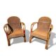 Paire de fauteuils en rotin vintage