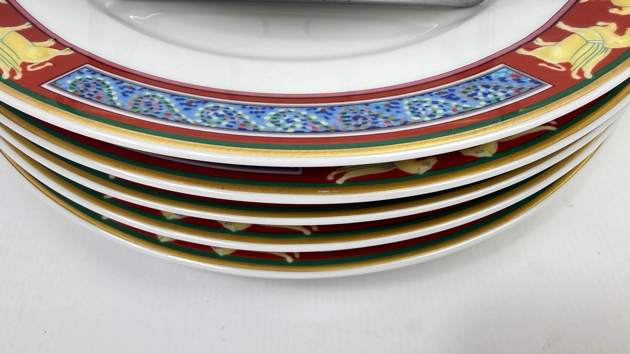 Raynaud Limoges set of 6 large flat plates 26cm model Pegasus