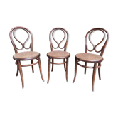 Suite of three chairs bistro Thonet model Omega