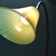 Light tripod lamp shade glass green sprit 1950