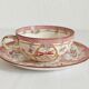 Tasse à café en terre de fer décor Minton rose Sarreguemines fin XIXe