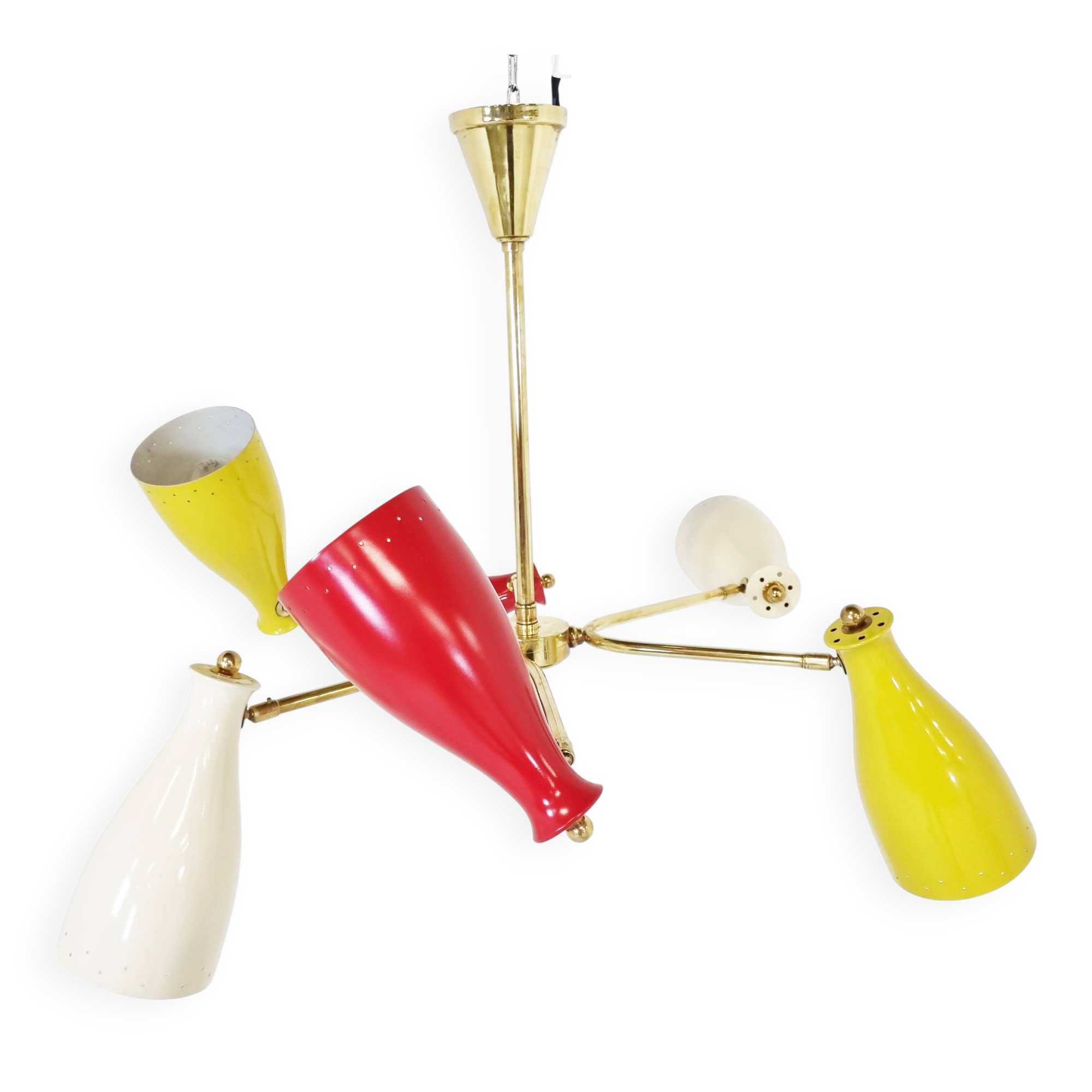 Mid century coloured chandelier, 1950s