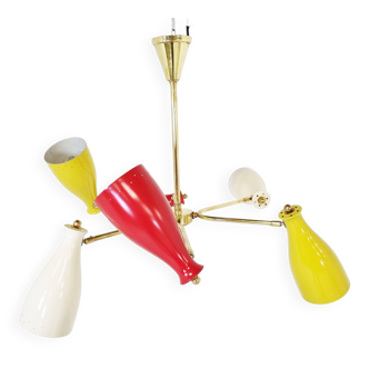 Mid century coloured chandelier, 1950s