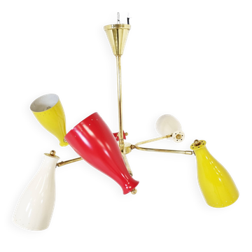 Mid century coloured chandelier, 1950s