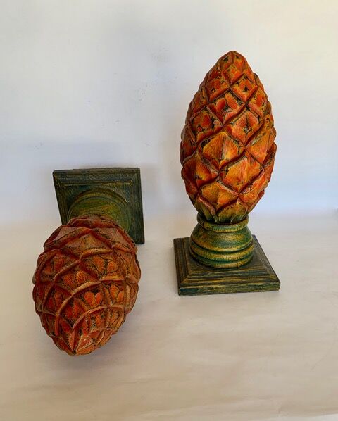 Wooden roman pine cones